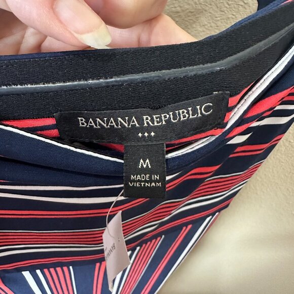 NWT BANANA REPUBLIC Striped Strapless Maxi Dress w Side Slit Size Medium - Picture 7 of 8